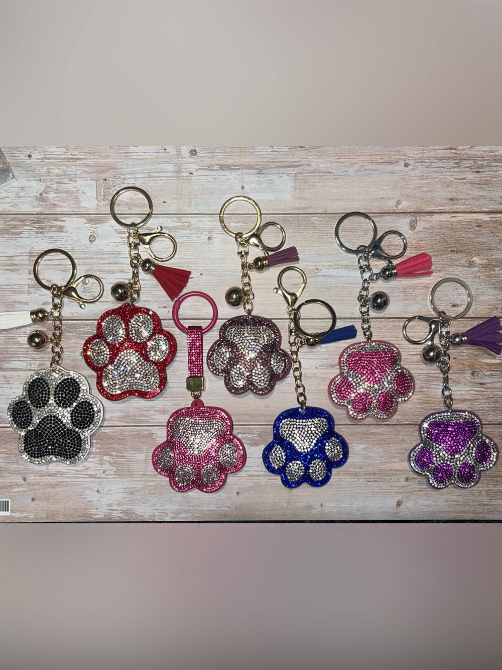 Choice of 🐾 Paw - Puff Rhinestone Keychain Bag Charm